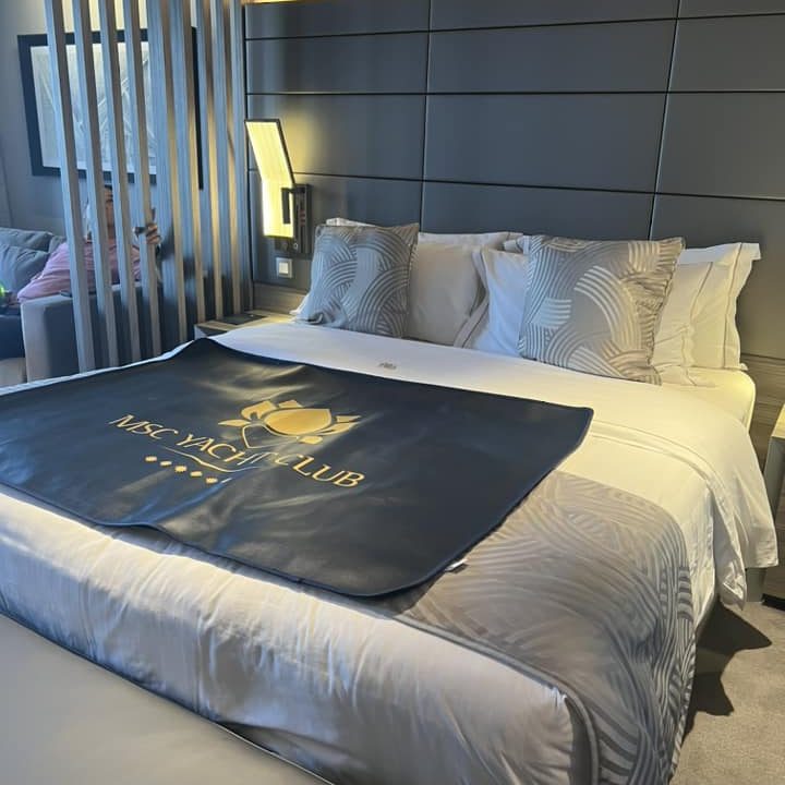msc world europea room - bed